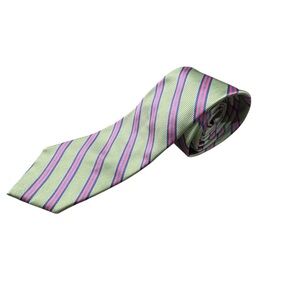 Brooks‎ Brothers Striped Green and Pink Tie XL